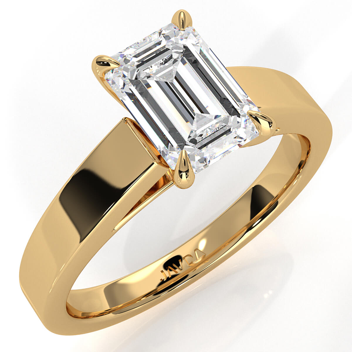 3.5mm Cathedral Style Flat Edge Solitaire Lab Grown Diamond IGI Certified Engagement Ring 4g Setting 1.00 Ctw.